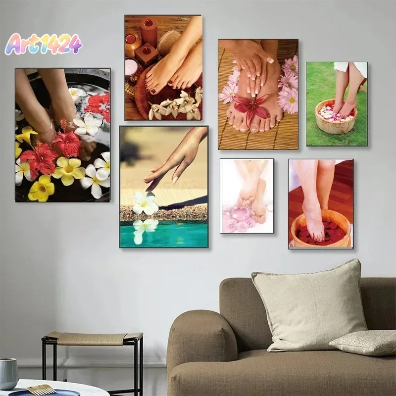 Nail Art Painting - لوحة فنية قماشية لصالون سبا القدم