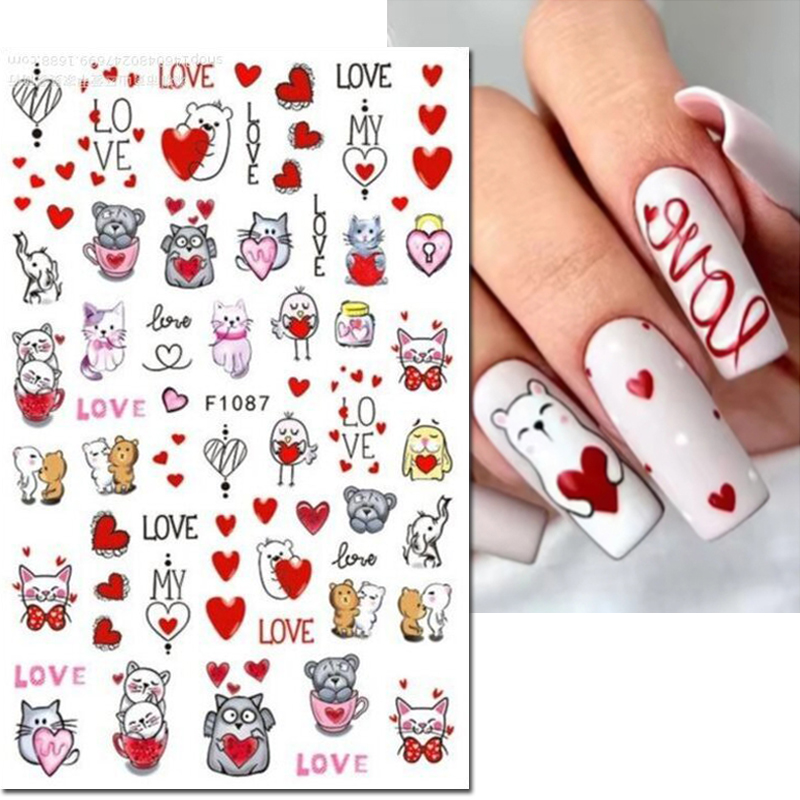 ثلاثية الأبعاد مسمار ملصقات فن - مراجعة Nail Art Valentines Day وسعره