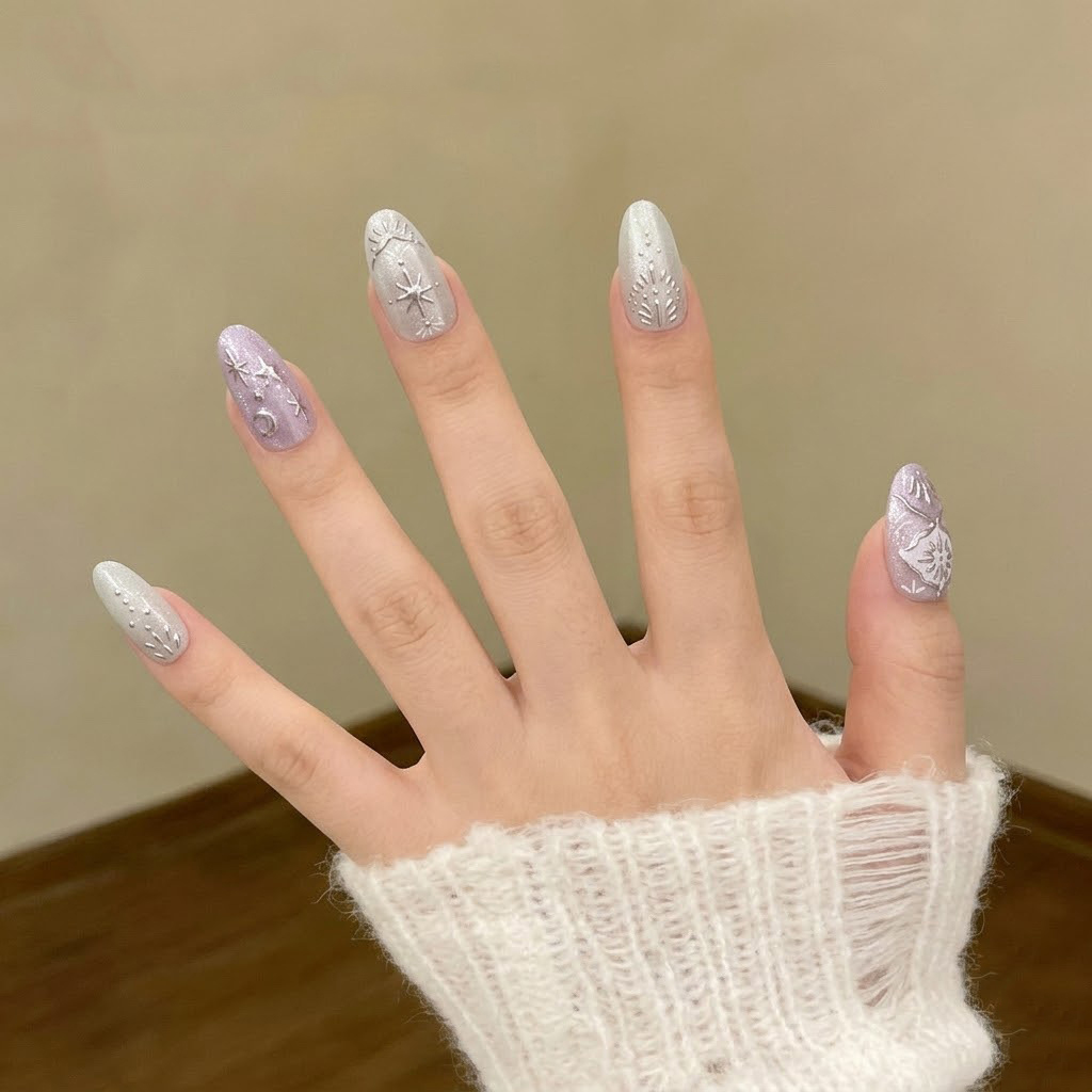 10 قطع أظافر صناعية باروكية لا - مراجعة Nail Art Maroon وسعره