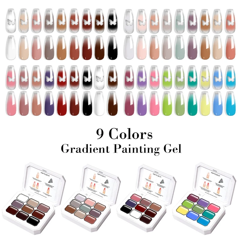 جل طلاء أظافر بتدرج 9 ألوان، ج - مراجعة Nail Art Painting وسعره