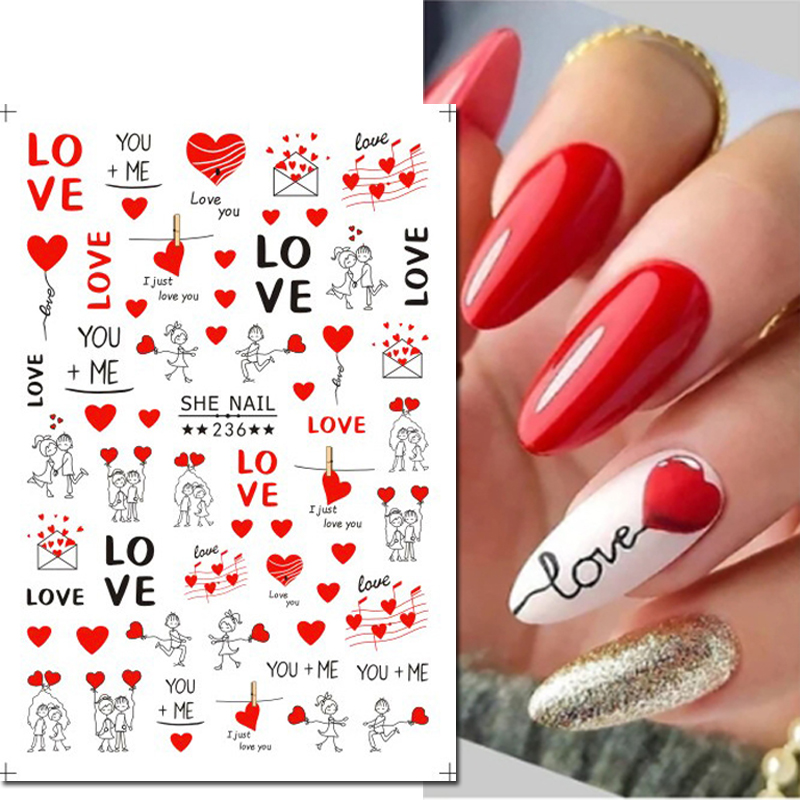 ثلاثية الأبعاد مسمار الفن المت - مراجعة Nail Art Valentines Day وسعره