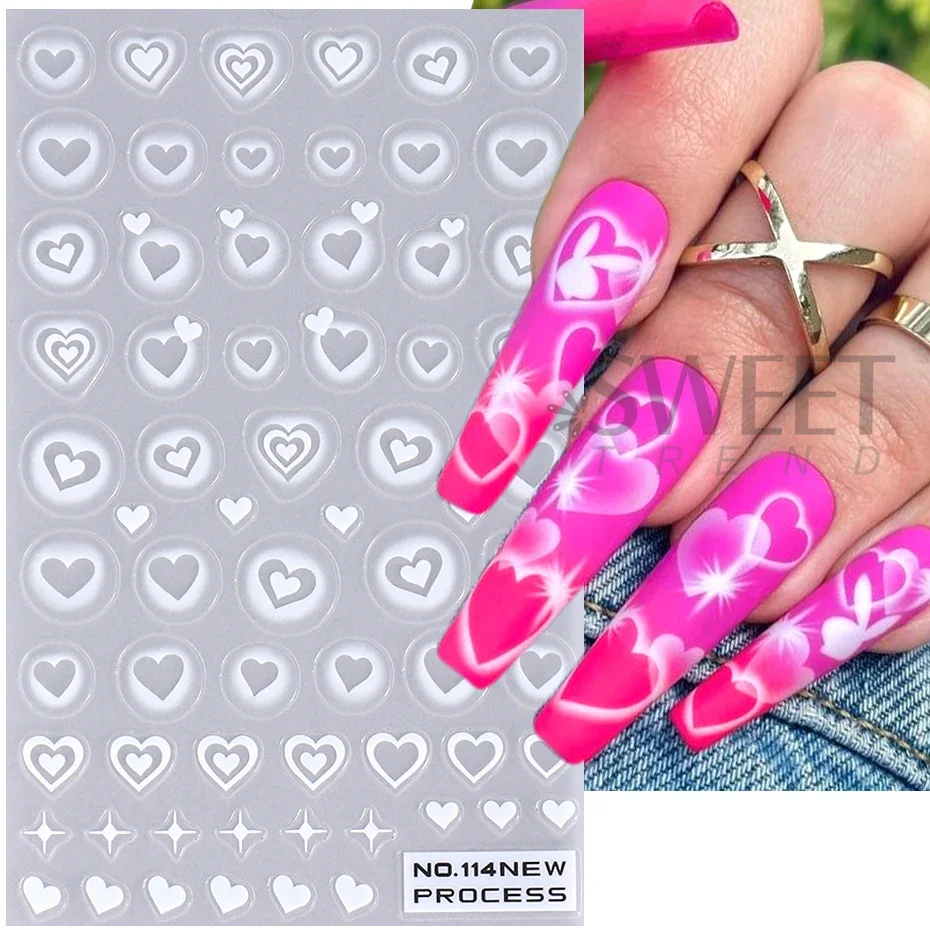 2 قطعة ثلاثية الأبعاد القلب ست - مراجعة Nail Art Valentines Day وسعره