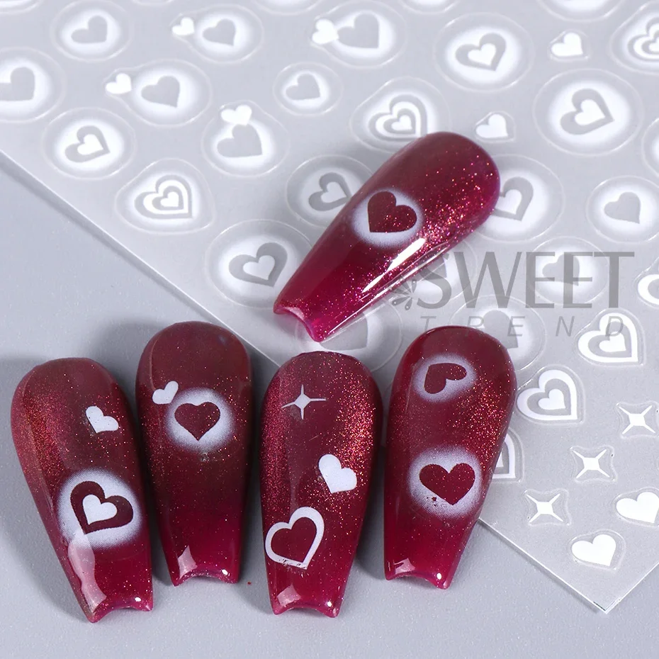 2 قطعة ثلاثية الأبعاد القلب ست - مراجعة Nail Art Valentines Day وسعره
