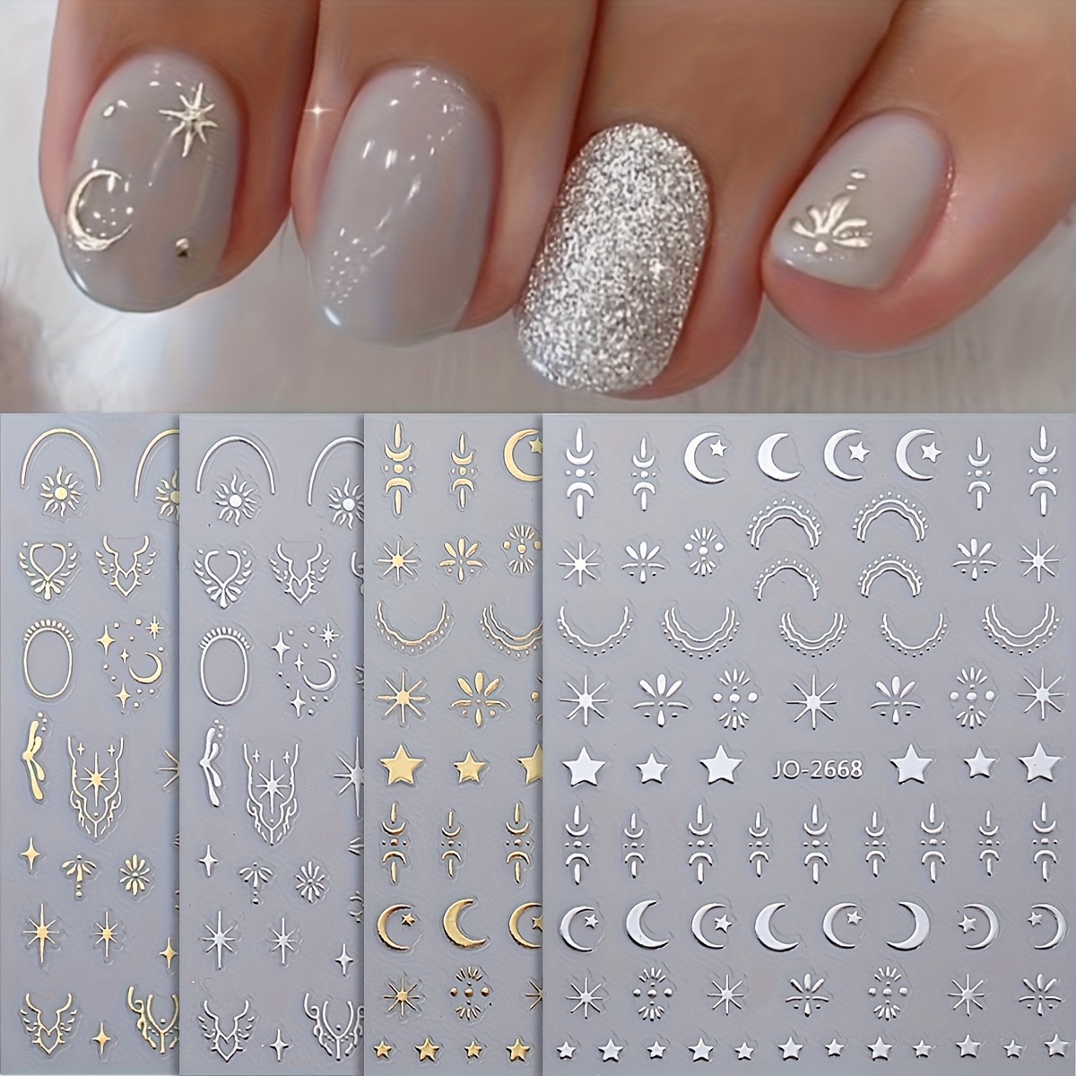 مجموعة من 4 ملصقات بوهيمية على - مراجعة Nail Art Maroon وسعره